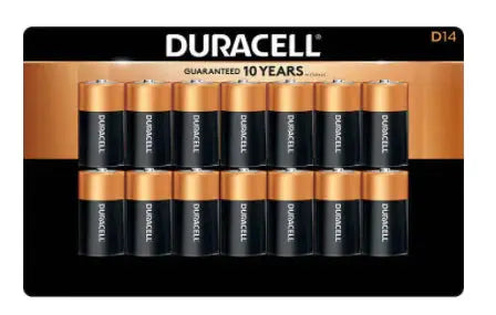 Duracell D Alkaline Batteries, 14-count Duracell