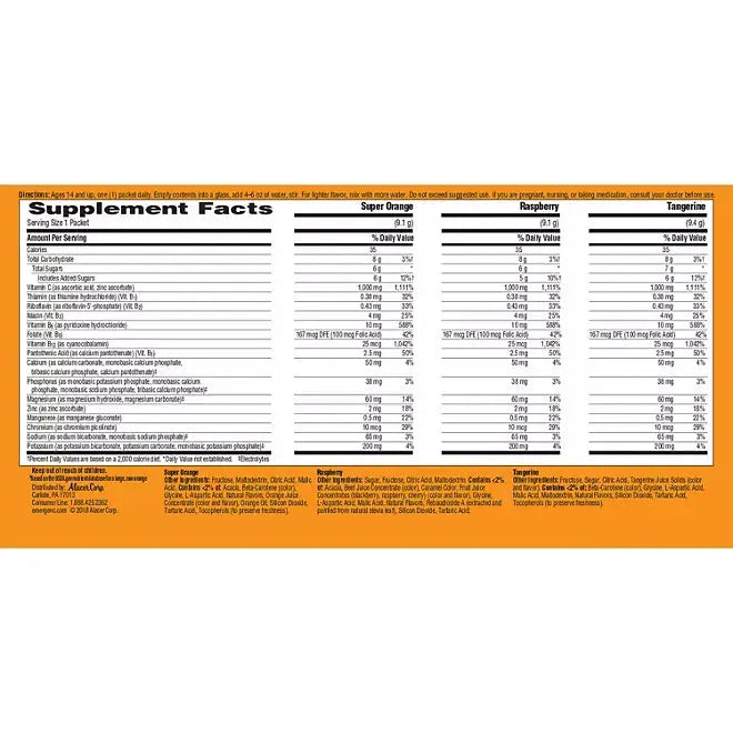 Emergen-C Drink Mix Variety Pack, Super Orange, Raspberry & Tangerine (29.1 oz., 90 count) - Retail Therapy Outlet