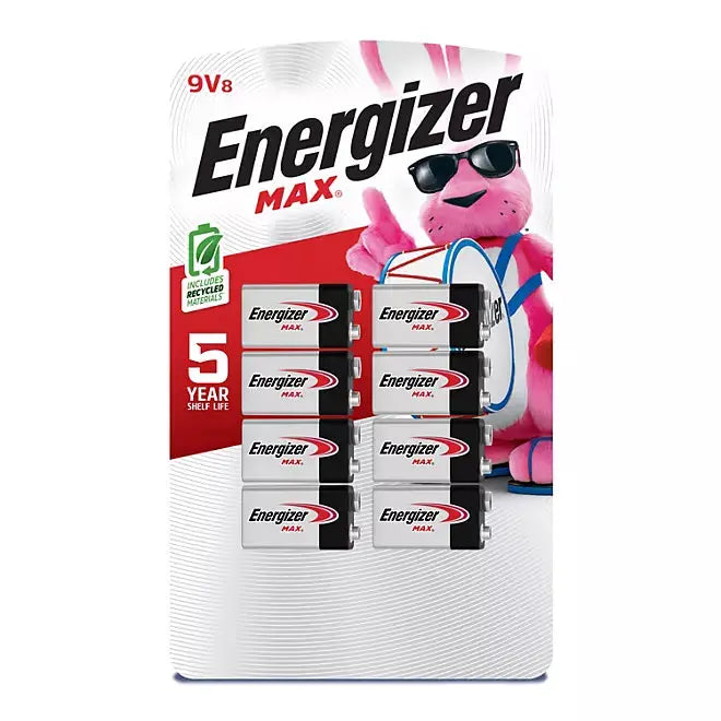 Energizer MAX 9 Volt Alkaline Batteries (8 Pack) Energizer