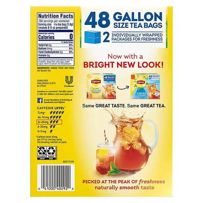 Lipton Iced Tea, Gallon Size Tea Bags (48 count) Lipton
