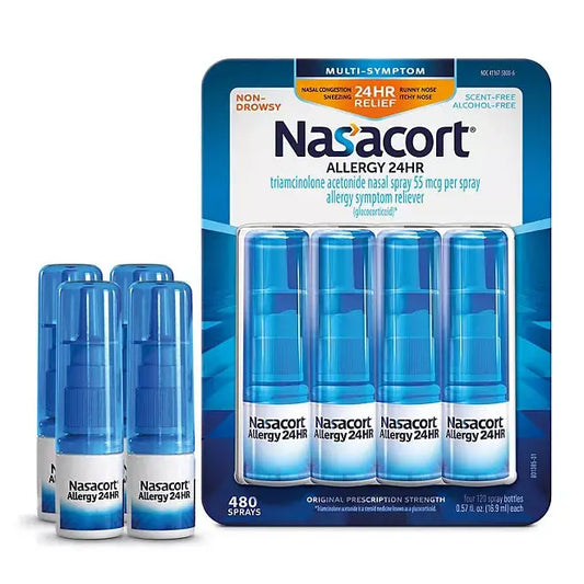Nasacort Allergy 24-Hr. Non-Drowsy Nasal Spray (120 sprays/pk., 4 pk.) Zyrtec