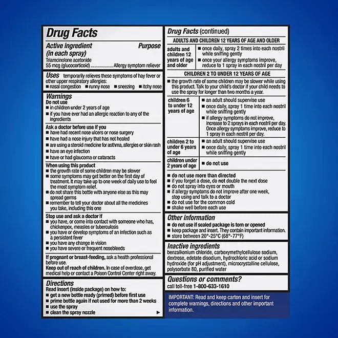 Nasacort Allergy 24-Hr. Non-Drowsy Nasal Spray (120 sprays/pk., 4 pk.) Zyrtec