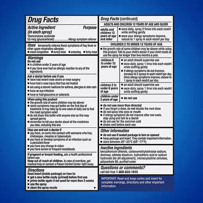 Nasacort Allergy 24-Hr. Non-Drowsy Nasal Spray (120 sprays/pk., 4 pk.) Zyrtec