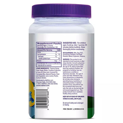 Natrol Kids Melatonin Sleep Aid 180 Gummy, 1 mg Berry