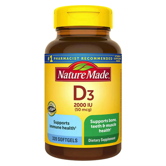 Nature Made Vitamin D3 2000 IU (50 mcg) Softgels, 320 count Nature Made