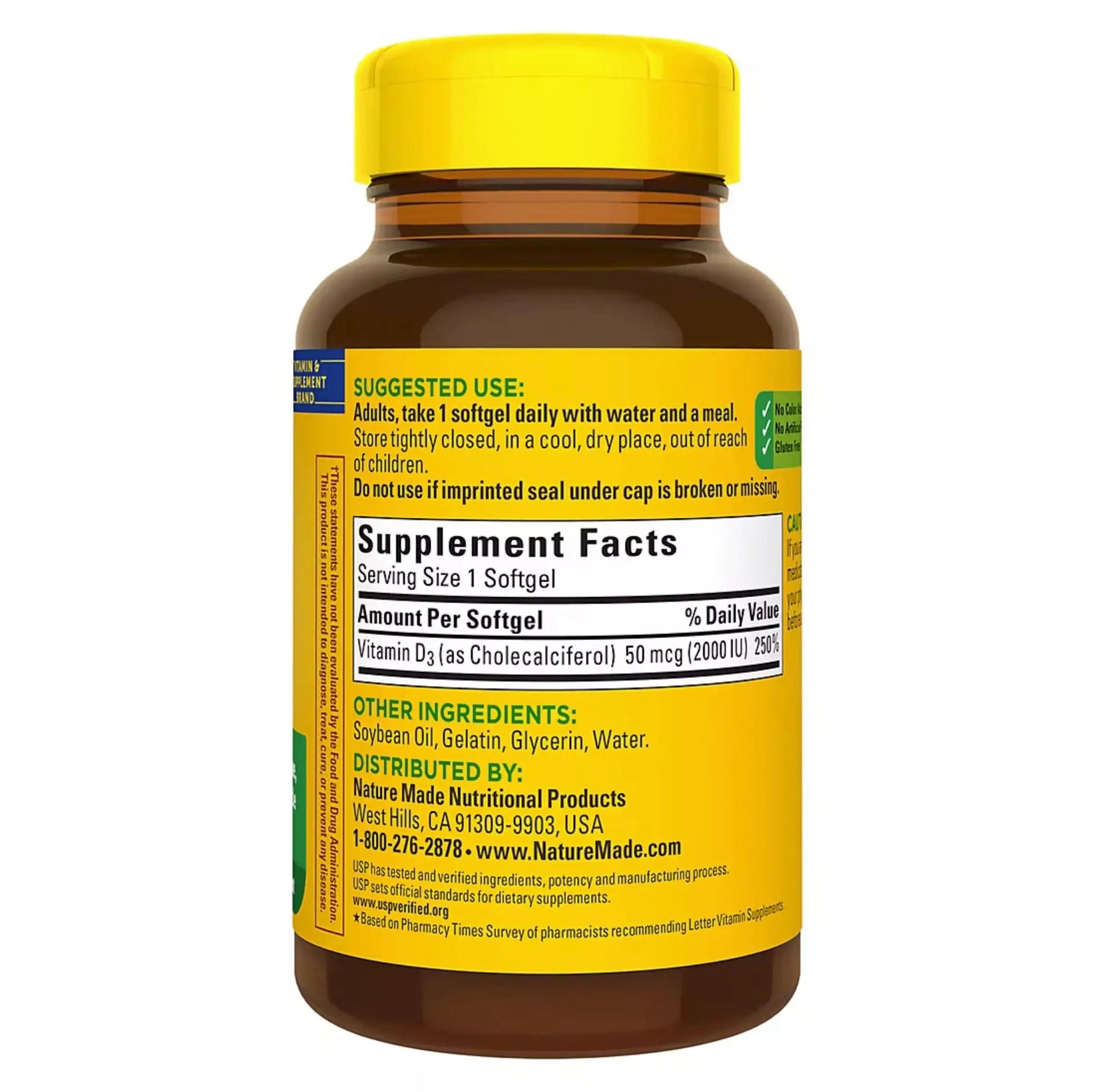 Nature Made Vitamin D3 2000 IU (50 mcg) Softgels, 320 count Nature Made