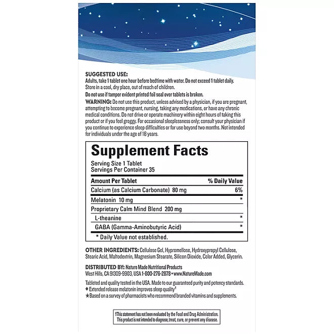 Nature Made Wellblends Sleep Longer 35 Triple Action Tablets , 3 pk.