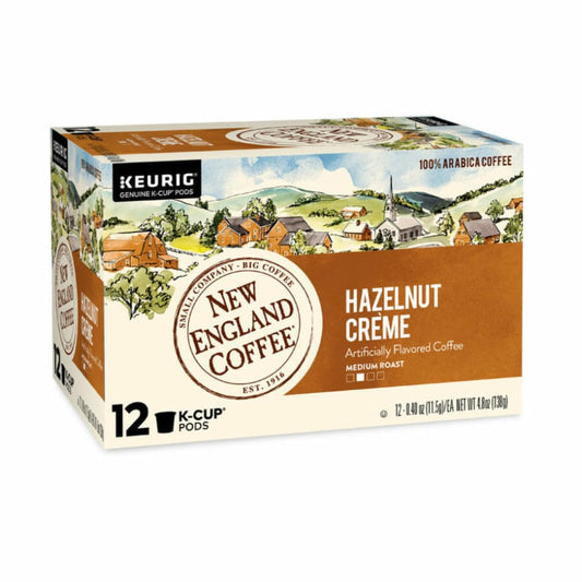 New England Coffee Hazelnut Crème Medium Roast K-Cup Pods, 12 count Box