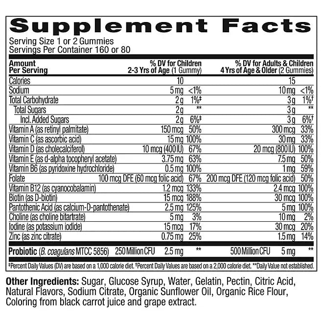 OLLY Kids Multivitamin + Probiotic Gummy, Berry (160 count) OLLY
