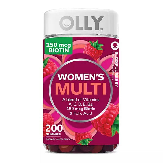 OLLY Women's Multivitamin Gummies, Health & Immune Support, Berry (200 count) OLLY