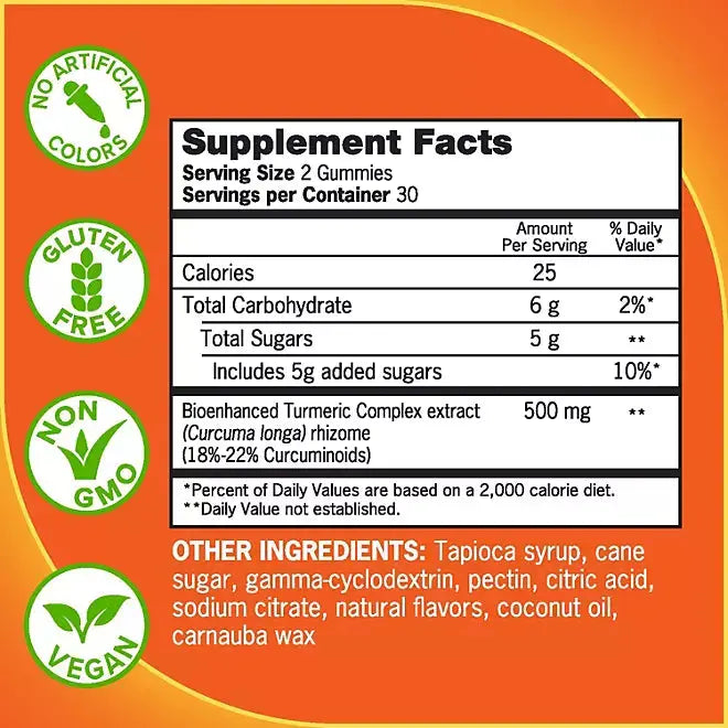Qunol Turmeric Curcumin Complex Ultra High Absorption Gummies (200 count) Qunol
