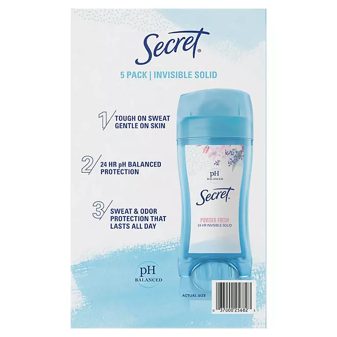 Secret Invisible Solid Antiperspirant and Deodorant, Powder Fresh , 2.1 oz