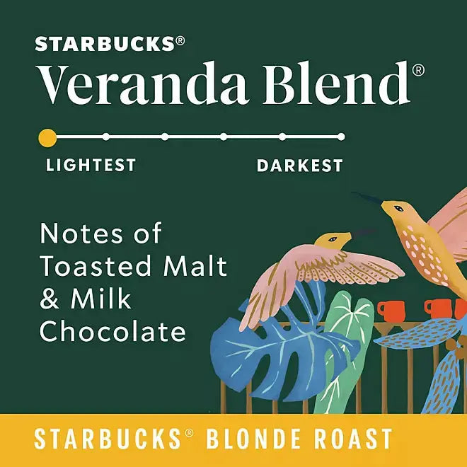 Starbucks Blonde Roast K-Cup Coffee Pods, Veranda Blend (72 count) Starbucks