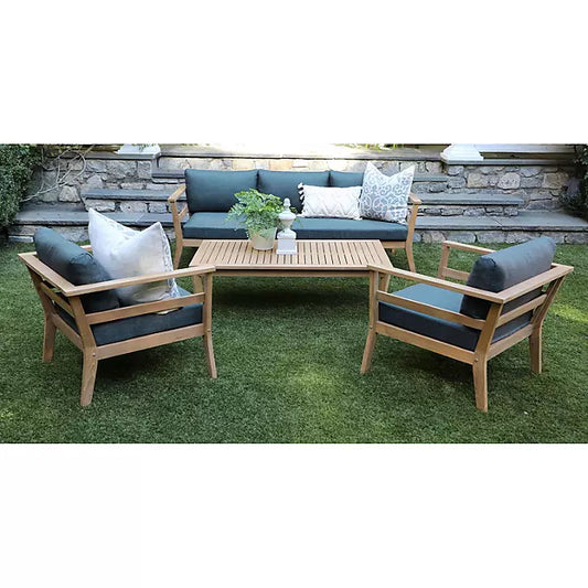 Bismark 4-Pc. Teak Seating Set with Sunbrella Fabric