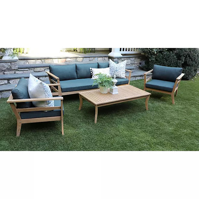 Bismark 4-Pc. Teak Seating Set with Sunbrella Fabric