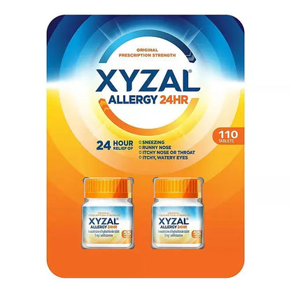 Xyzal 24-Hr. Allergy Relief Tablets (55 count/pk., 2 pks.) Zyrtec